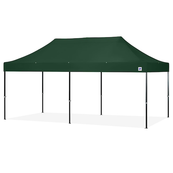 E-Z Up TAA Compliant Endeavor Shelter, 10' W x 20' L, Black Aluminum Frame, Forest Green Vented Top END3ABK20VTKMCFG - main
